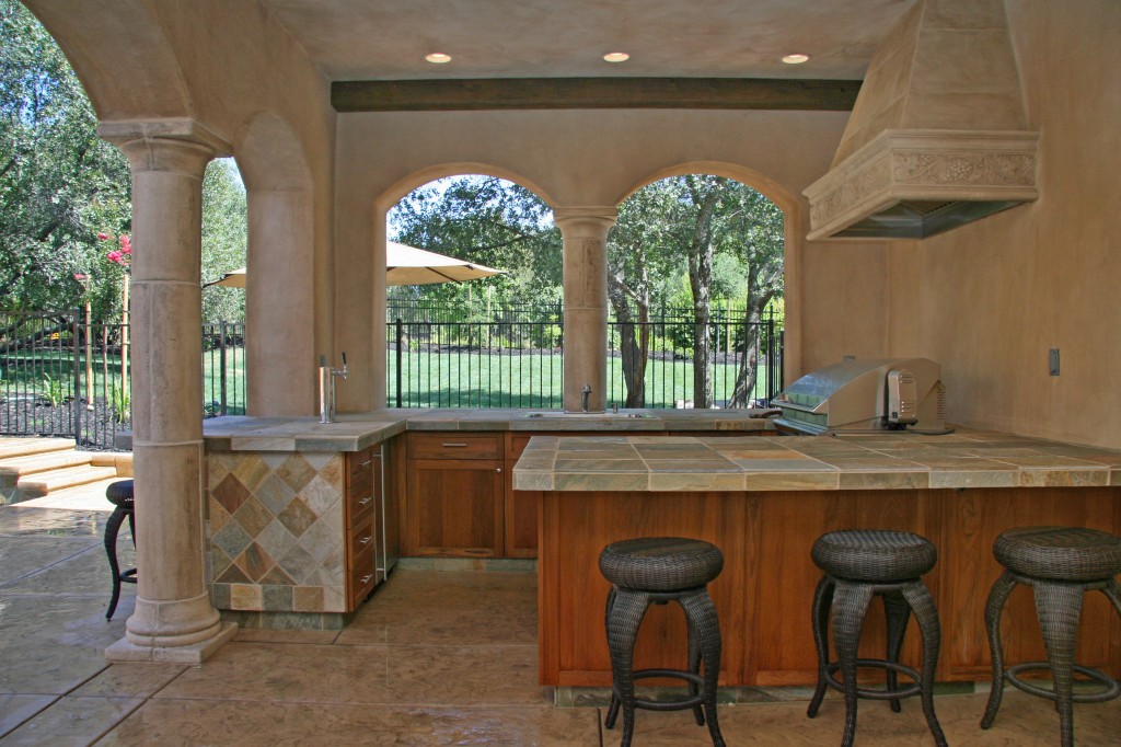Outdoor Kitchen Granite Bay Classic Granite Bay outdoor kitchen designed by Jim Chandler Pools